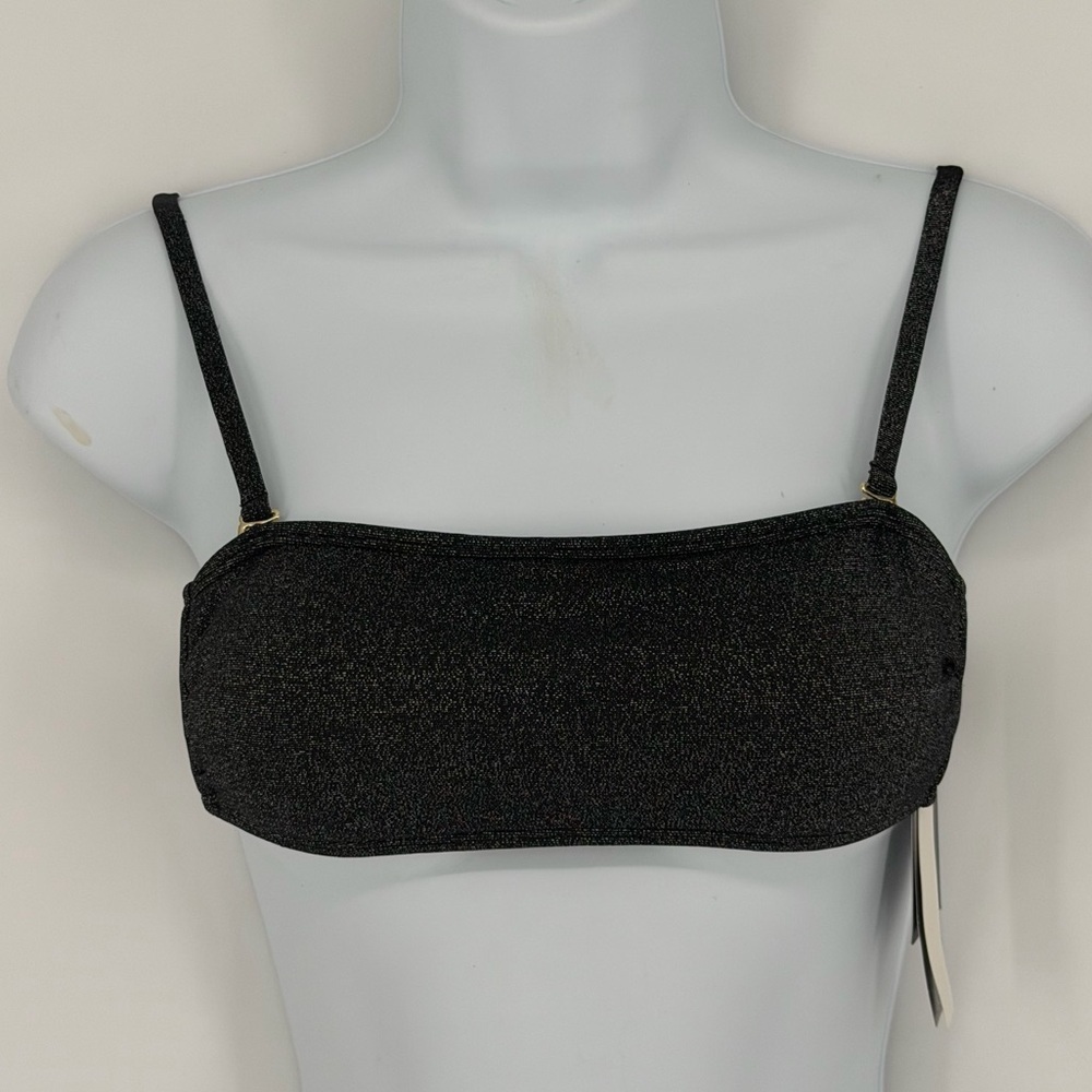 Black & Silver Shimmer Bikini Top